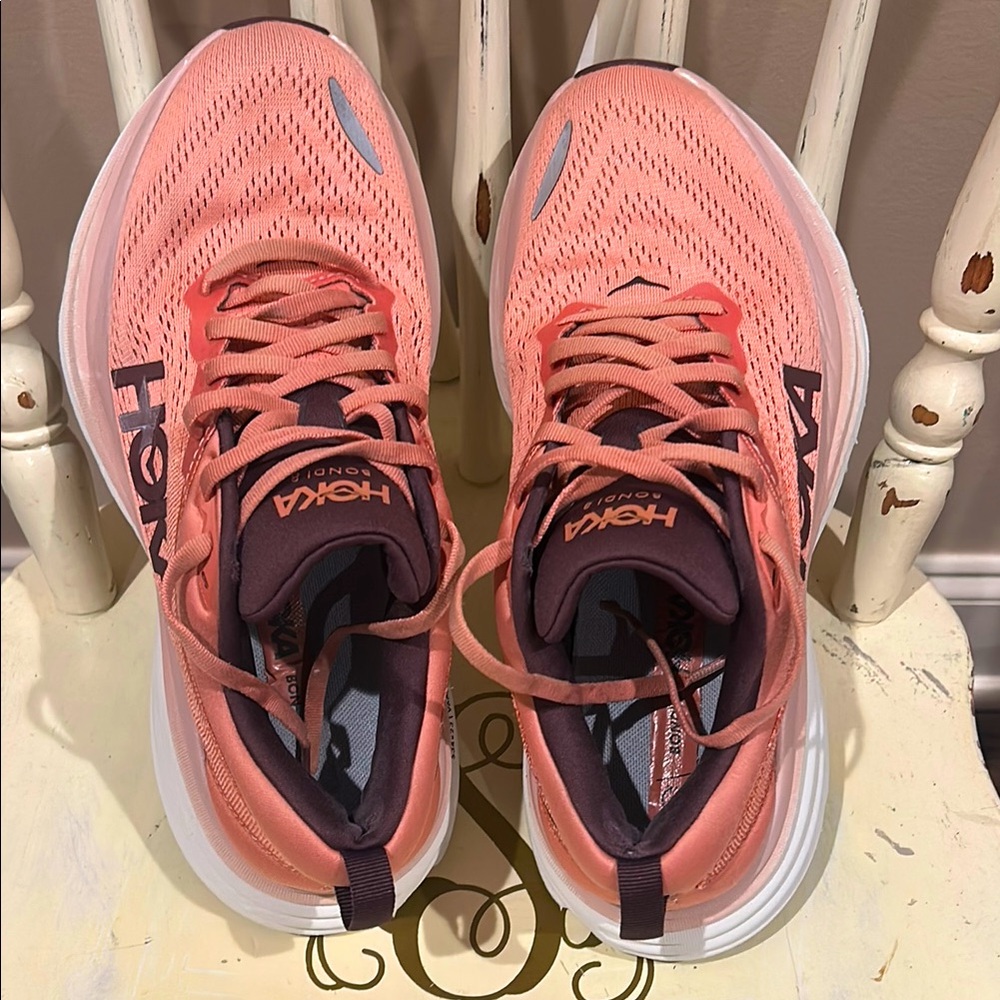 HOKA - Bondi 8 Earthenware / Pink Clay Running Shoes